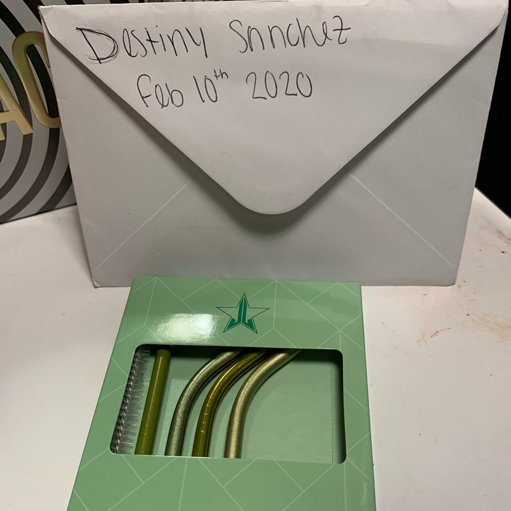 Jefffee star green straws